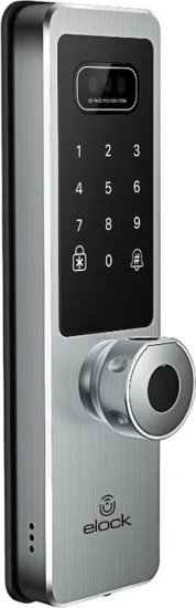 מנעול חכם לדלת הכניסה Wize Pro Vision מבית Elock עם נעילת בריחים אוטומטית - צבע ניקל