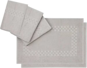 מארז 5 מגבות (3 מגבות גוף + 2 מגבות לרצפה) 100% כותנה דגם נונה מבית ערד טקסטיל - צבע אפור בהיר