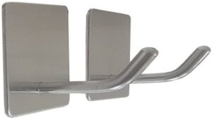 וו תליה נירוסטה בהדבקה מרובע דגם מלאווי מבית Malkan - (2 יחידות במארז) - צבע כסף מט