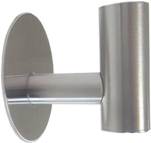 וו תליה נירוסטה בהדבקה דגם בלטון מבית Malkan - צבע כסוף מט