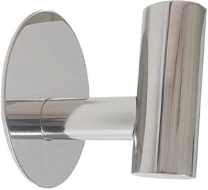 וו תליה נירוסטה בהדבקה דגם בלטון מבית Malkan - צבע כסוף מבריק