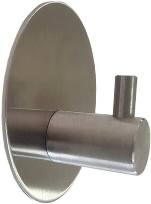 וו תליה נירוסטה בהדבקה דגם טרווי מבית Malkan - צבע כסוף מט