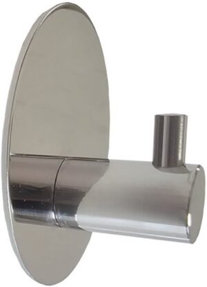 וו תליה נירוסטה בהדבקה דגם טרווי מבית Malkan - צבע כסוף מבריק