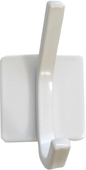 וו תליה נירוסטה בהדבקה (מלבן מוארך + וו) דגם אנחל מבית Malkan - צבע לבן