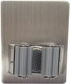 מתלה נירוסטה לתליית מקל בהדבקה דגם ליסי מבית Malkan - צבע כסוף / אפור