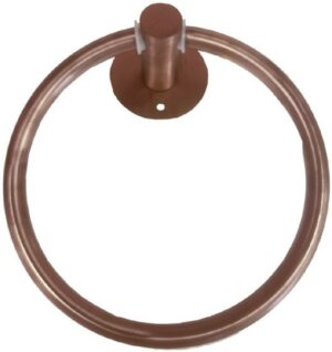 מתלה נירוסטה לתליית מגבות בהדבקה / הברגה דגם וולטה (חישוק) מבית Malkan - צבע רוז גולד