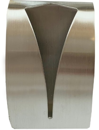 וו תליה נירוסטה בהדבקה מלבני דגם ביקאז מבית Malkan - צבע כסף מט