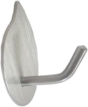 וו תליה נירוסטה בהדבקה דגם גארדה מבית Malkan - צבע כסוף מט