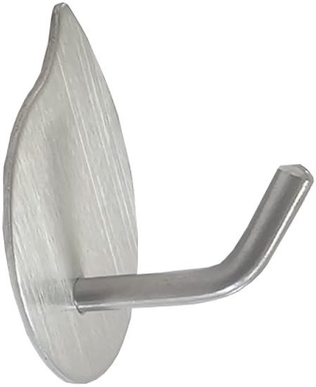 וו תליה נירוסטה בהדבקה דגם גארדה מבית Malkan - צבע כסוף מט