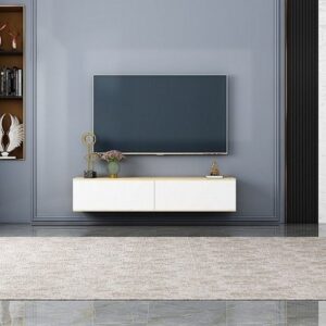 מזנון טלוויזיה צף ברוחב 160 ס''מ דגם Eva מבית StarShop - צבע אלון ולבן