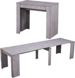 קונסולה ברוחב 90 ס"מ נפתחת לפינת אוכל עד 300 ס''מ דגם Zeus מבית Woody - צבע אפור