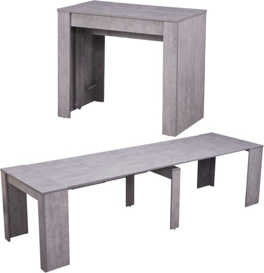 קונסולה ברוחב 90 ס"מ נפתחת לפינת אוכל עד 300 ס''מ דגם Zeus מבית Woody - צבע אפור