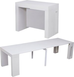 קונסולה ברוחב 100 ס''מ נפתחת לפינת אוכל עד 300 ס''מ דגם Hermes מבית Woody - צבע לבן