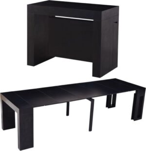 קונסולה ברוחב 100 ס''מ נפתחת לפינת אוכל עד 300 ס''מ דגם Hermes מבית Woody - צבע שחור