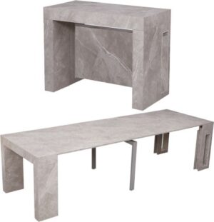 קונסולה ברוחב 100 ס''מ נפתחת לפינת אוכל עד 300 ס''מ דגם Hermes מבית Woody - צבע אפור שיש