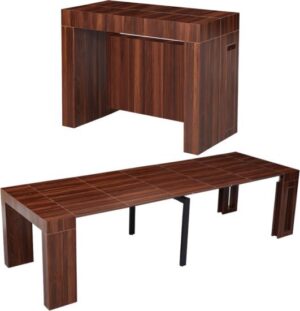 קונסולה ברוחב 100 ס''מ נפתחת לפינת אוכל עד 300 ס''מ דגם Hermes מבית Woody - צבע חום כהה