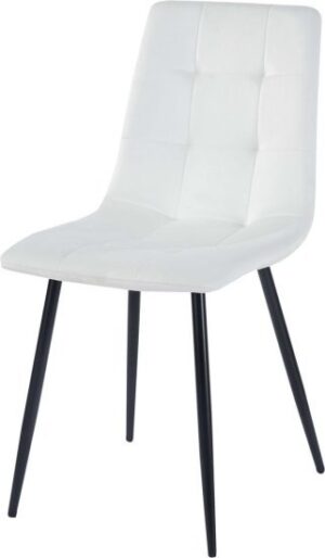 כיסא לפינת אוכל מבד קטיפה דגם Kalanit מבית Woody - צבע לבן