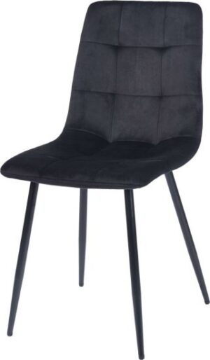 כיסא לפינת אוכל מבד קטיפה דגם Kalanit מבית Woody - צבע שחור