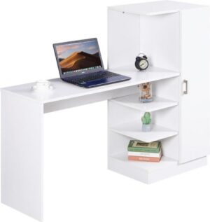 440082_b_1.jpg שולחן תלמיד משולב ספרייה ברוחב 150 ס''מ דגם Talia מבית Woody - צבע לבן