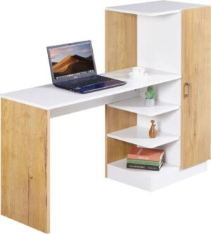 440092_b_1.jpg שולחן תלמיד משולב ספרייה ברוחב 150 ס''מ דגם Talia מבית Woody - צבע לבן / עץ