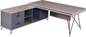 440177_b_1.jpg שולחן משרדי מעוצב ברוחב 180 ס''מ דגם Liam מבית Woody - צבע עץ / אפור