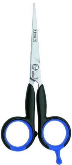 מספריים מקצועיים לשיער 14 ס''מ דגם Finny מבית Kretzer Solingen - צבע כחול / שחור