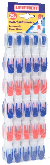 75910_b_1.jpg סט 25 אטבי כביסה בצבעים אדום / כחול - Leifheit