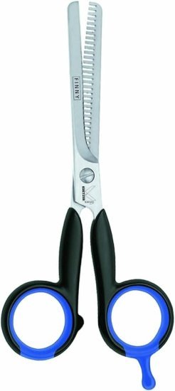 מספריים מקצועיים לדילול שיער 17 ס''מ 30 שיניים דגם Finny מבית Kretzer Solingen - צבע כחול / שחור